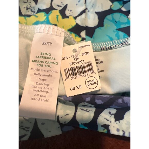 Aerie XS High Waisted High Cut Cheeky Bikini Bottom Floral Print NWT - Picture 4 of 4
